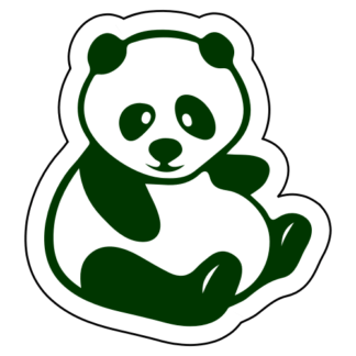 Fat Panda Sticker (Dark Green)